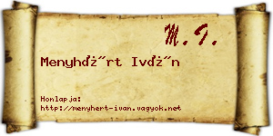 Menyhért Iván névjegykártya